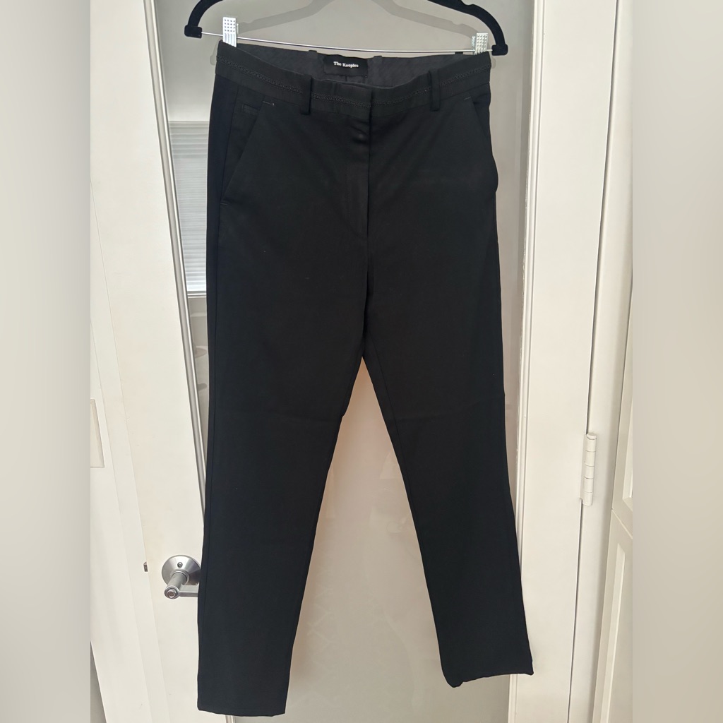 The Kooples Black Women's Pants With Belt Embroidered Details